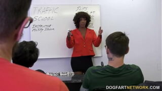 Misty Stone providing head to 10 guys until they jizz